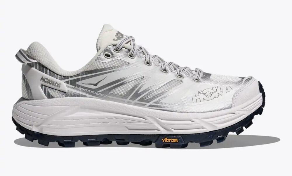 HOKA One One Mafate Speed 2 Trail Running White Silver Unisex. M10 W11